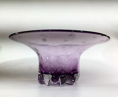 Buy Mid Century Lilac Glass Control Bubble Bowl Amethyst Glass Bowl Czech? • 25£