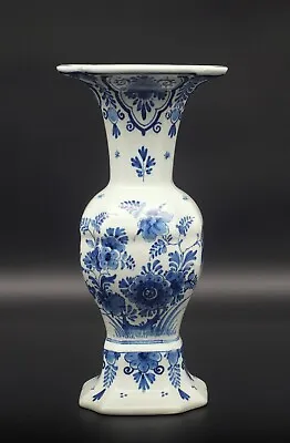 Buy ANTIQUE Porceleyne Fles/Royal Delft Blue & White Floral Delft Vase 1918 • 224.39£