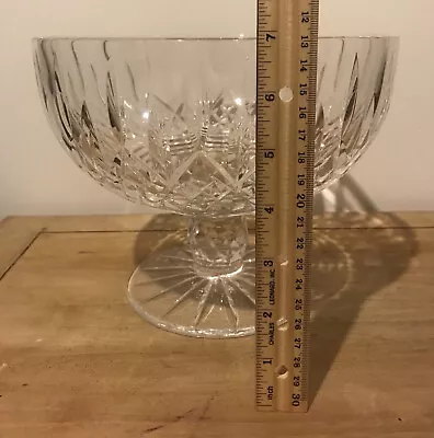 Buy Tyrone Crystal Footed Trifle Compote Console Bowl Cut Criss Cross Signed • 142.08£