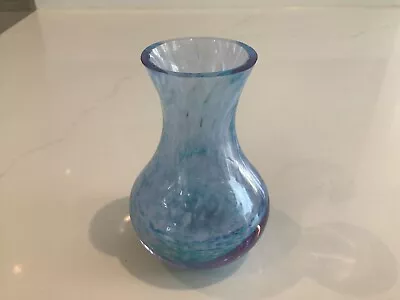 Buy Vintage Caithness Vase Rondo Glass Small Bud Crocus Design Blue And Pink Swirl • 4£