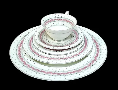 Buy ROYAL WORCESTER Alpine Pink Dishes Place Setting Plates Cup Pink Dots England • 33.61£