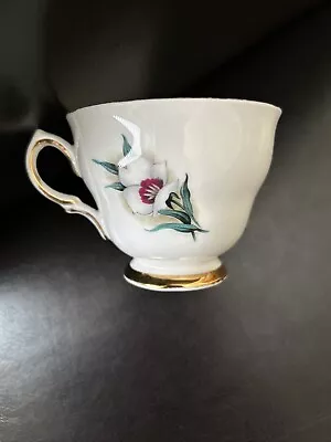 Buy Colclough Bone China Rare White & Pink Anemone Flower Pattern Teacup • 3£