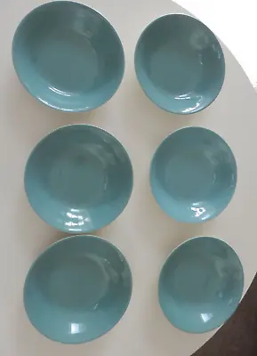 Buy 6 X Vintage Poole Pottery Cameo Celeste  Green Cereal Bowls • 25£
