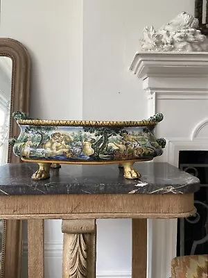 Buy A Large 19th Century Italian Faience Majolica Classical Footed Jardiniere 54cm • 325£