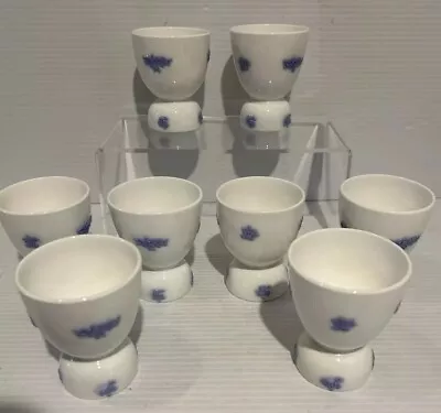 Buy Vtg Adderley Blue Chelsea Porcelain Fine Bone China 8 Sherbert Egg Cups Dessert • 38.36£