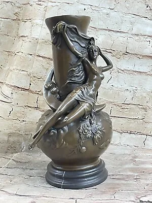 Buy Ornate Elegant Male Nude Bronze Statue Urn Vase Classical Art Sculpture Rare LRG • 199.70£