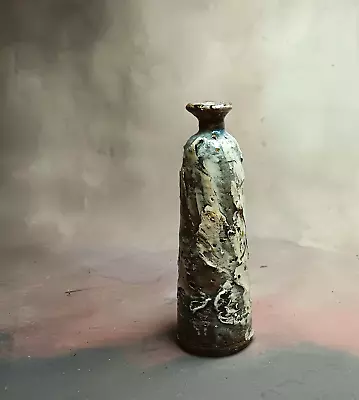Buy Studio Pottery.    Stoneware Bottle, Ikebana Vase , John Wright • 27£
