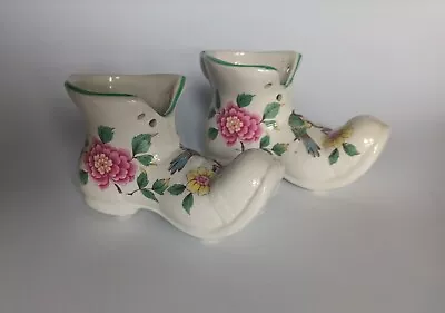 Buy Old Foley James Kent Ltd Staffordshire Chinese Rose Pattern Boot Planters/Vases • 21£