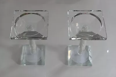 Buy Elegant Pair Of 15 Cm Glass Candle Holders - Brand New, Unboxed • 12£