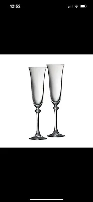 Buy Galway Irish Crystal ' BRIDE & GROOM' Pair Champagne Flutes  Liberty  ~ 10  Tall • 18.50£