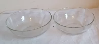 Buy Two Duralex Clear Glass Mixing Serving Bowls 20cm Diameter Vintage France  • 8.50£