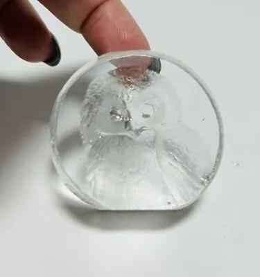 Buy Swedish Crystal Glass Ornament By Mats Jonasson Owl Signed Paperweight • 9£