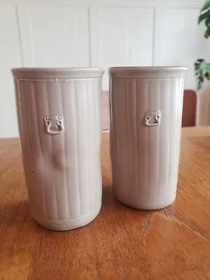 Buy 2 Studio Pottery Tumbler Glasses Garbage Can Shape Signed Dennis Meiners • 73.17£
