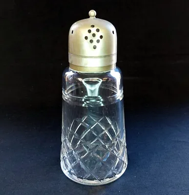 Buy Cut Glass Sugar Shaker With EPNS Lid Approx 16cm Tall Vintage • 12.99£