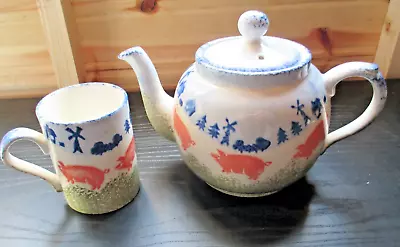 Buy Vintage Price Kensington Potteries Hand Painted Tea Pot And Matching Mug • 15£