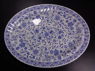 Buy Minton Shalimar Fine Bone China Oval Blue & White Serving Dish / Platter  - 41cm • 26.99£