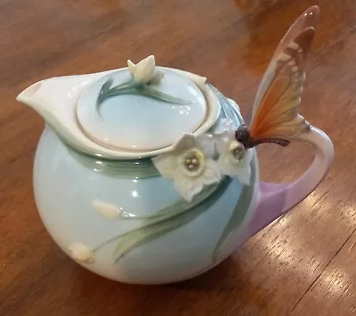 Buy Franz Butterfly Flowers Teapot Jen Woo Papillon Collection BUTTERFLY MINT  • 78.74£