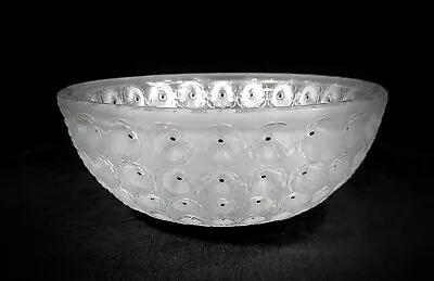 Buy Lalique Nemours Crystal Bowl Poppy Flower Hand Painted Enamel Frosted Art Deco • 480.36£
