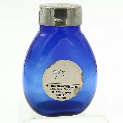 Buy Antique Chemist Cobalt Blue Glass Bottle Beatson Clark Rotherham, England • 27.50£