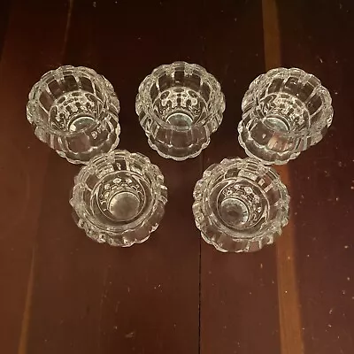 Buy Vintage Tealight/Votive Candle Holders Thick Glass/Crystal? Sparkly Set Of 5 • 37.95£