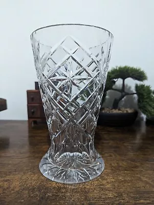 Buy Vintage Large Crystal Glass Cut Vase • 15.05£