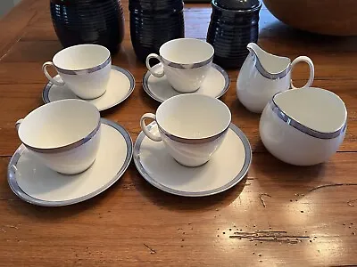 Buy Thomas Germany Silver And Blue Trimmed Tea Set • 27.99£