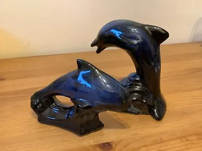 Buy Vintage Blue Mountain Pottery Blue Glaze Dolphin Figures, Excellent Condition  • 12£