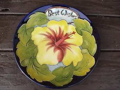 Buy Moorcroft  Pottery.  Rare Hibiscus Pattern  Best Wishes Plate . Walter Moorcroft • 75£