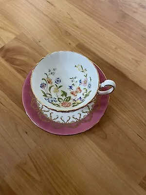 Buy Aynsley Bone China Cup And Saucer Pink • 5£