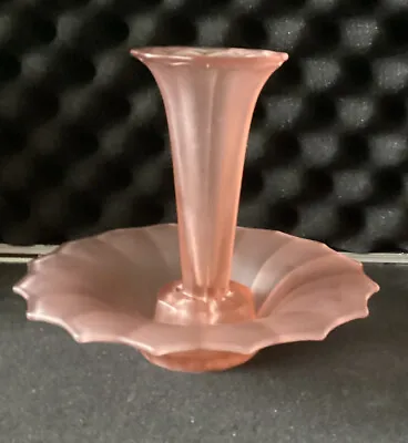 Buy *Vintage Ankerglas Bernsdorf Art Deco Pink Frosted Glass Trumpet Vase & Bowl Set • 12.99£