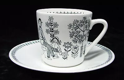 Buy Vintage ARABIA Finland Emilia Cup Saucer Set Raija Uosikkinen Illustration Demi • 23.67£