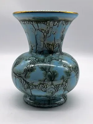 Buy Holland Delftware Marbleized Porcelain Turquoise Flower Vase • 23.65£