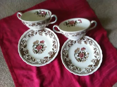 Buy 2 X Grindley Marlborough  Soup Bowl With Saucer - CATHAY • 5.99£