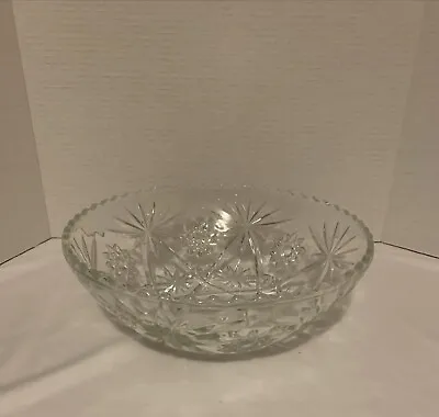 Buy Vintage ANCHOR HOCKING  EARLY AMERICAN PRESCUT Clear Glass 11  Bowl • 15.36£