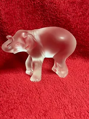Buy Lalique  Timora  Baby Elephant Sculpture In Clear & Frosted Glass, Fully Signed • 265£
