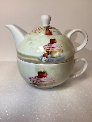 Buy VTG Teapot Set The Leonardo Collection Fine China England Strawberries & Cupcake • 11.44£