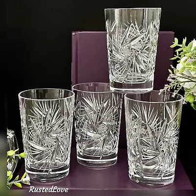 Buy Bohemian Styled Cocktail Glasses / Juice Glasses Cut Crystal Glassware Set Of 4* • 94.49£