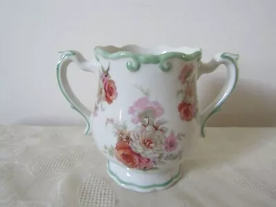 Buy Vintage Royal Winton China Handled Urn Vase Loving Cup Pink Roses 12cm Tall • 9.99£