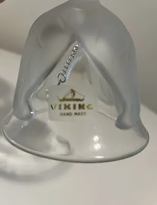 Buy VINTAGE VIKING Satin Glass Bell With Crystal Handle • 7.71£