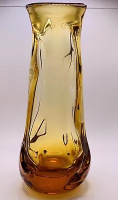 Buy Whitefriars Patt.No 9845 Large Full Lead Gold Crystal Knobbly Vase G.Baxter A/F • 60£