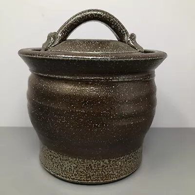 Buy Jane Hamlyn MBE Studio Pottery Salt Glazed Lidded Stoneware Pot 16 Cm Tall #1462 • 75£