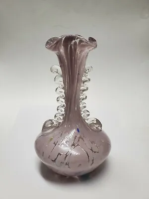 Buy Vintage Art Glass Hand Blown Purple Vase Antique Collectible Glassware • 33.19£