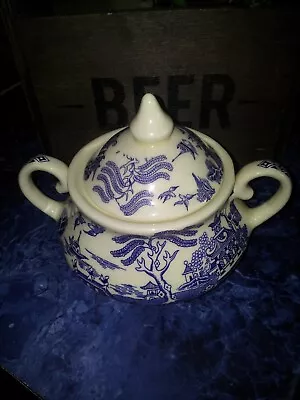 Buy Blue And White Ironstone, Old Willow, Table Ware, With Lid, Vgc, Two Handles, • 5.99£