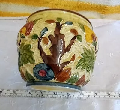 Buy H J Wood Staffordshire Indian Tree Hand Painted Plant Pot • 9£