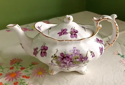 Buy Beautiful Vintage Hammersley  Victorian Violets  Bone China Tea Pot ~ 1/2 Pint • 75£