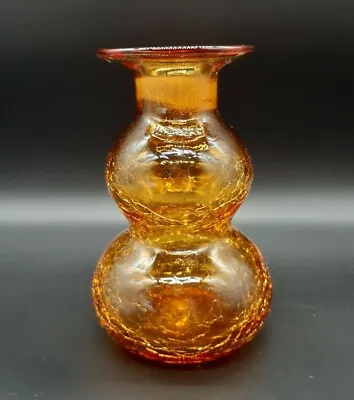 Buy Vintage Handblown Rainbow Glass Amber Crackle Glass Bottle  • 20.94£