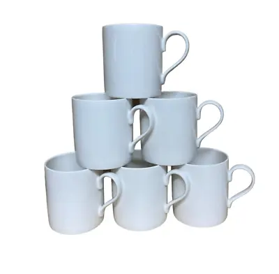 Buy Set Of 6 Plain White Fine Bone China  Mugs Coffee Tea Mug Set  Balmoral • 19.99£
