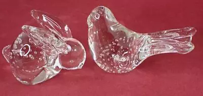 Buy Crystal Glass Rabbit & Bird With Bubbles Paperweight Ornament • 9.99£