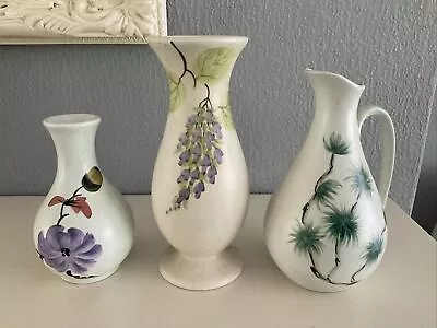 Buy RADFORD SMALL Jug  And 2 Small Bud Vases, Hand Painted FW FE & DL Patterns • 7.99£