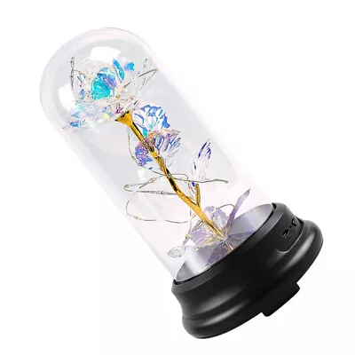 Buy  Glass Eternal Lantern Delicate Glowing Cover Ornament Artificial Flower Light • 17.39£